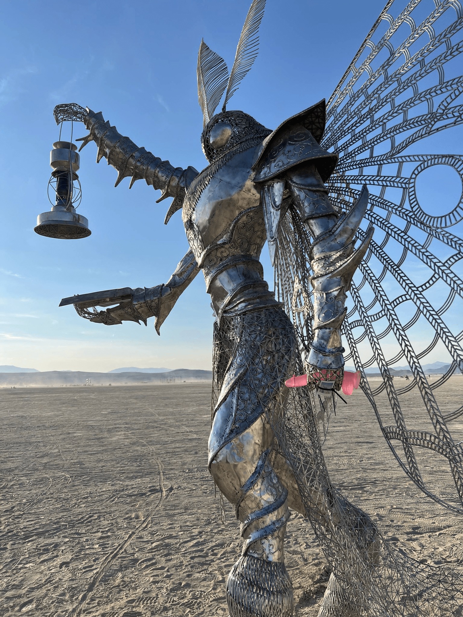 MOTH sculpture on the desert playa at Burning Man